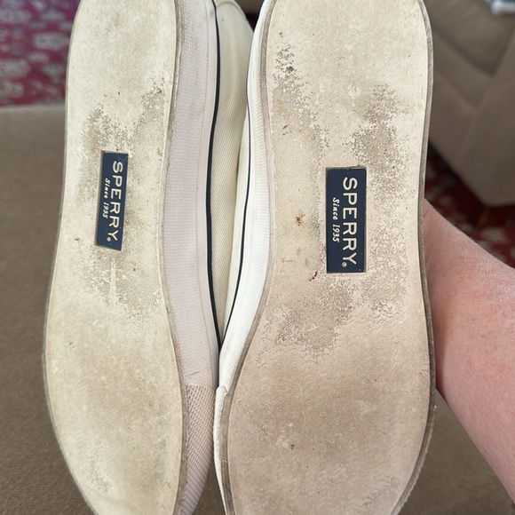 Sperry Top Sider Casual Sneakers Size Womens 9.5 Ivory Blue Trim (TD) - Picture 7 of 10